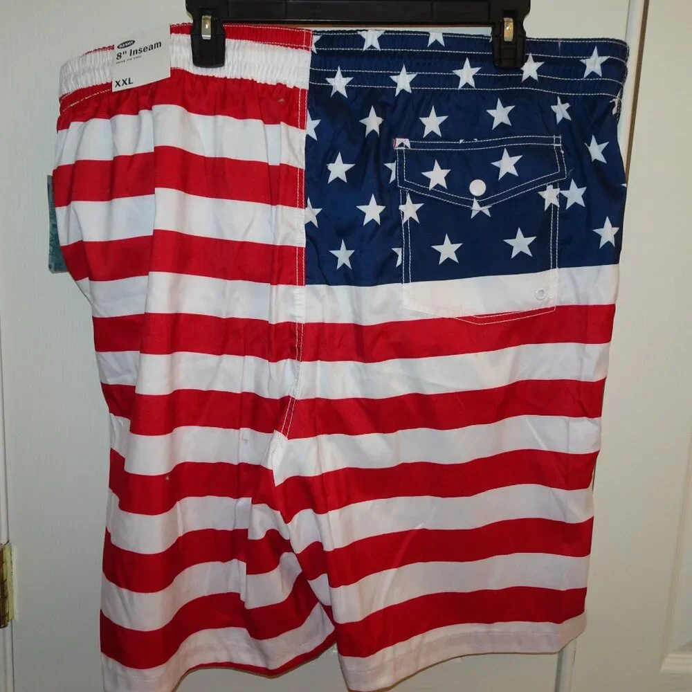 Old Navy American Flag Swim Shorts with Mesh Liner